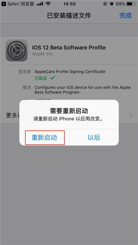 ios12中安装描述文件的简单教程截图