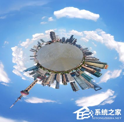 利用PS极坐标绘制360度圆形全景图的具体操作步骤截图