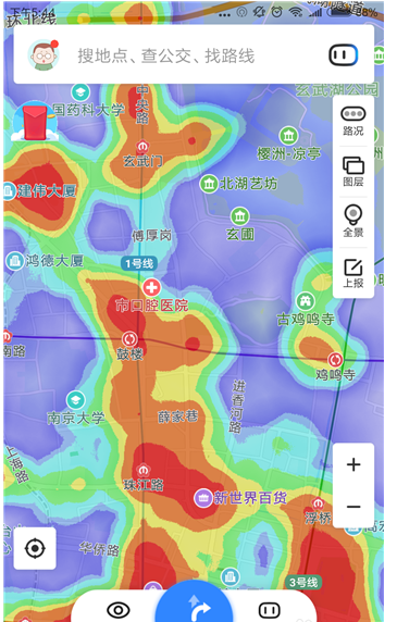 在百度地图里使用热力图的详细操作截图