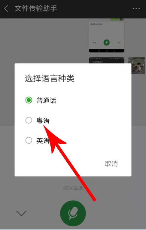 微信APP把语音切换粤语的操作过程截图