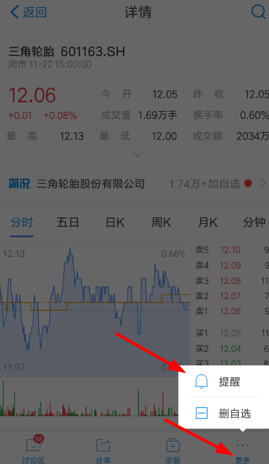 支付宝开通股票提醒的图文操作截图