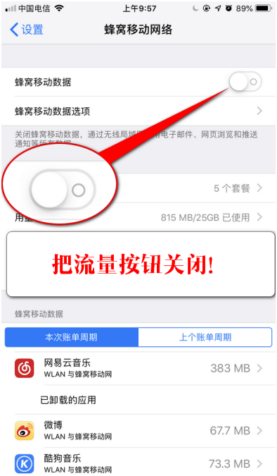 iPhone解除流量下载限制的具体操作截图