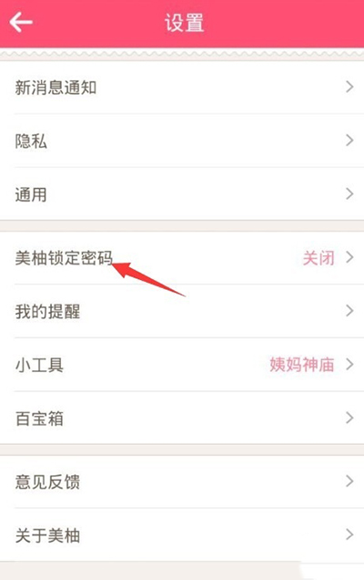 美柚APP设置密码的基础操作截图