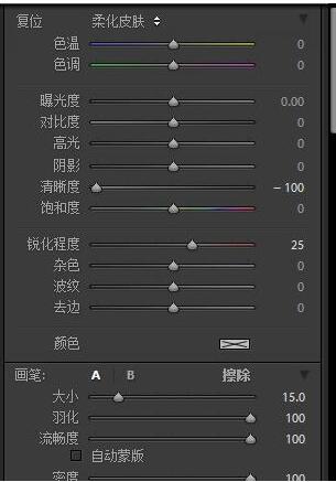 lightroom进行人像磨皮的操作步骤截图