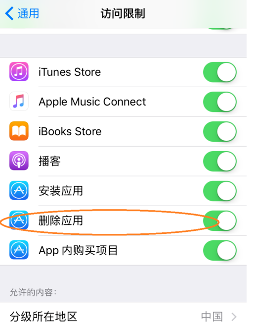 开启iPhone手机访问限制功能的具体操作截图