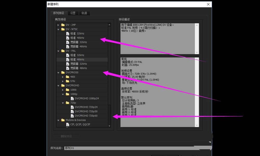 premiere设置序列尺寸的简单使用教程截图