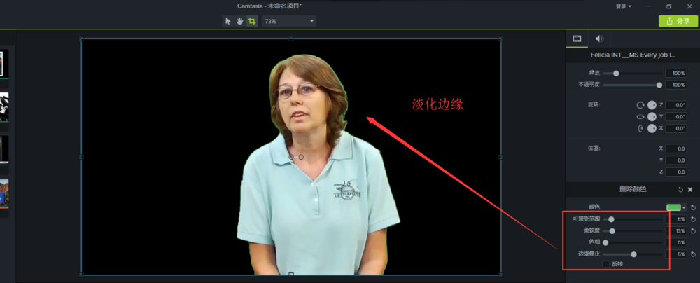 Camtasia抠出绿幕视频的详细操作教程截图