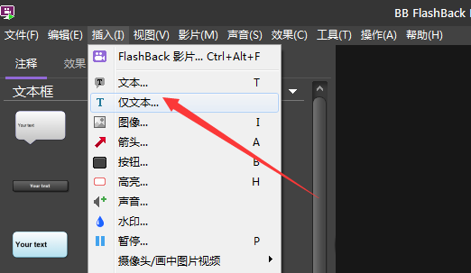 BB FlashBack给视频添加字幕的相关操作教程截图