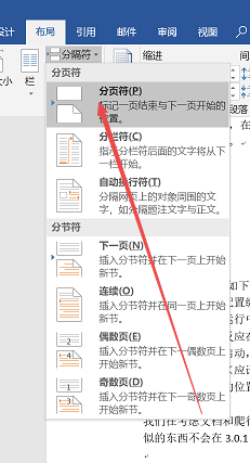 word文档设置分页的操作教程截图