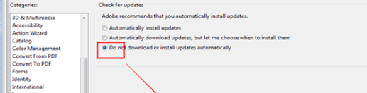Adobe Reader XI(pdf阅读器)中关闭自动更新的操作步骤截图