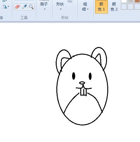 画图工具绘制小老鼠图像的详细步骤截图