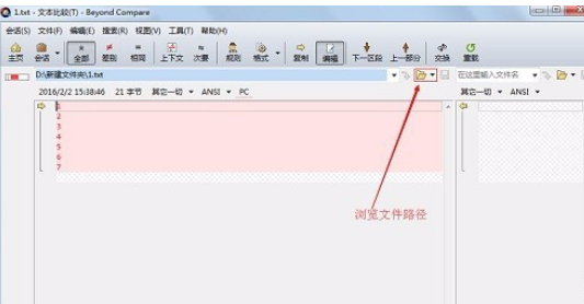 Beyond Compare进行文本比较的操作步骤截图