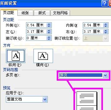 word2003进行页面设置的具体操作步骤截图