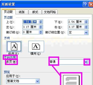 word2003进行页面设置的具体操作步骤截图