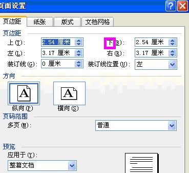 word2003进行页面设置的具体操作步骤截图