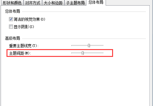 mindmanager调整主题间距与线条粗细的使用操作步骤截图