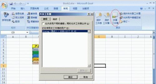 excel2007设置文档共享的操作教程截图