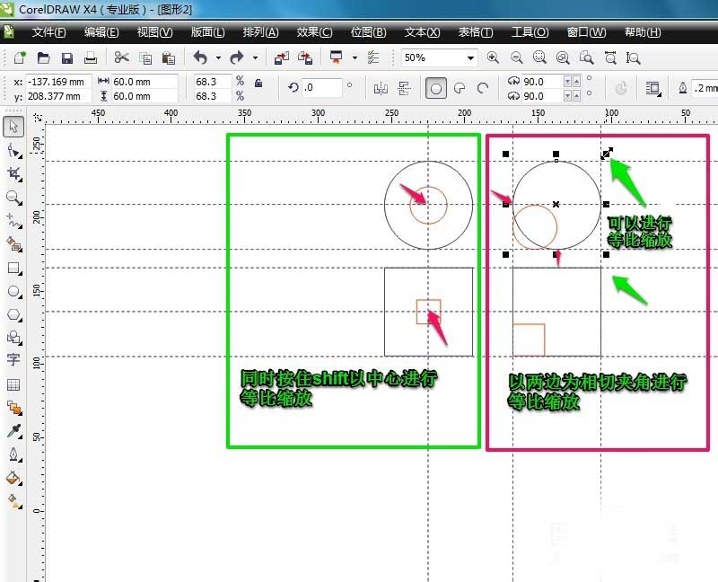 CorelDraw X4调整图形大小的操作步骤截图