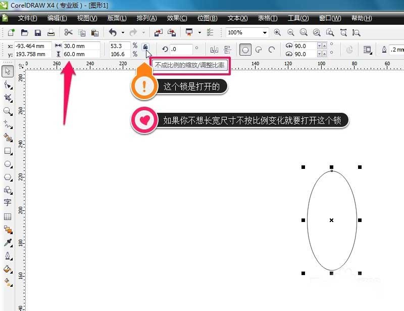 CorelDraw X4调整图形大小的操作步骤截图