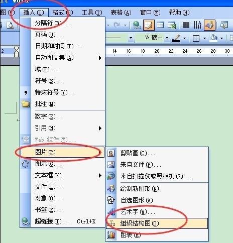 Microsoft Office 2003绘制组织结构图的操作步骤截图