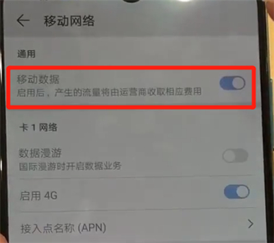 华为p30进行开启流量的简单操作截图