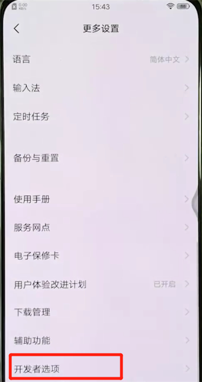 vivox27中打开开发者选项的操作教程截图