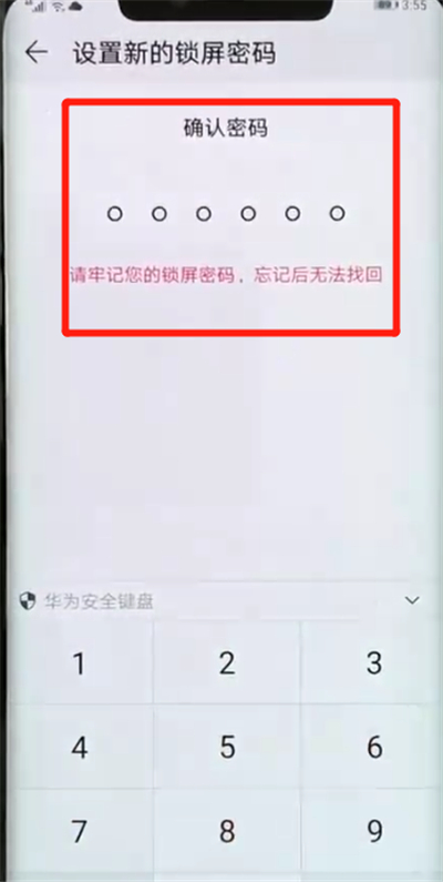 华为mate20pro中更改锁屏密码的操作教程截图