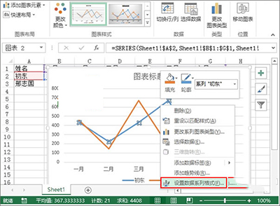 excel2013制作业绩趋势图的图文步骤截图