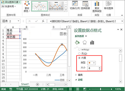 excel2013制作业绩趋势图的图文步骤截图