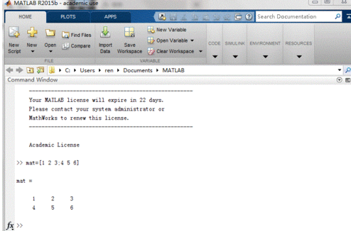 Matlab输入一个矩阵的操作教程截图