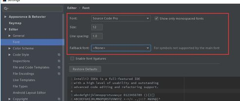 intellij idea设置字体大小的操作方法截图