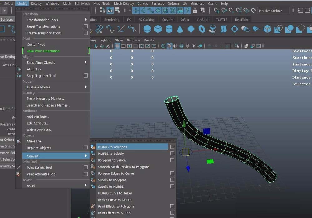 maya用extrude命令创建三维管道的相关操作教程截图