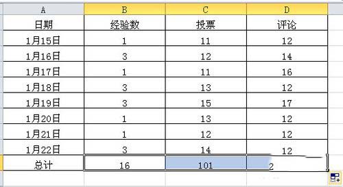 excel2010求和的操作步骤截图